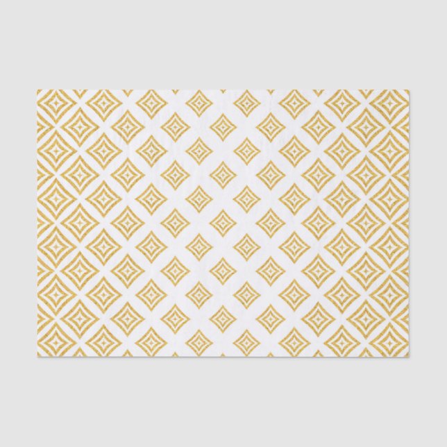 Trendy Gold Glitzer Rhomboid Muster Seidenpapier (Vorderseite)