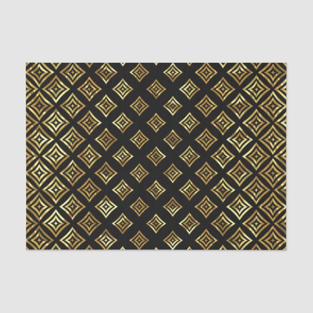 Trendy Gold Glitzer Rhomboid Seidenpapier (Vorderseite)