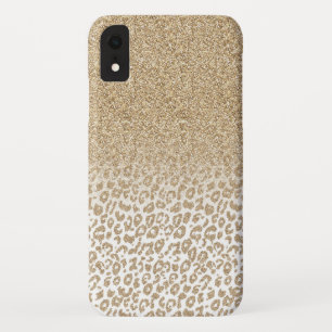 Trendy Gold Glitzer und Leopard Print Gradient Case-Mate iPhone Hülle