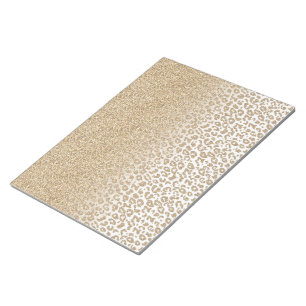 Trendy Gold Glitzer und Leopard Print Gradient Notizblock