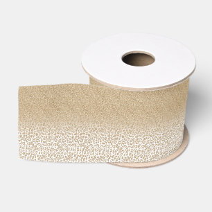 Trendy Gold Glitzer und Leopard Print Gradient Ripsband