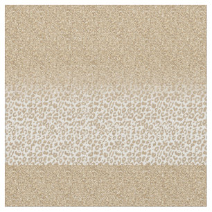 Trendy Gold Glitzer und Leopard Print Gradient Stoff