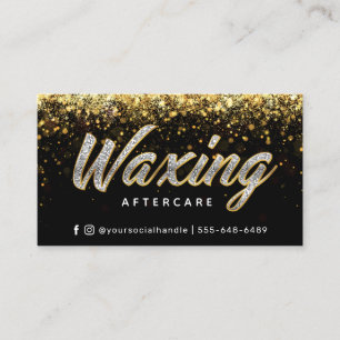 Trendy Gold Glitzer Waxing Aftercare Card Visitenkarte