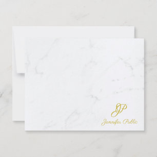 Trendy Gold Handgeschriebene Script Text Marble El Mitteilungskarte