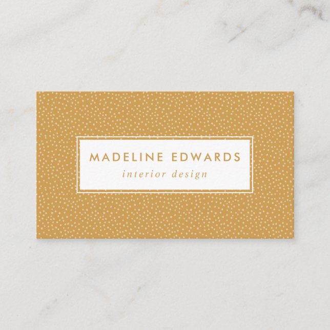 Trendy Gold Honey Tiny Dot Pattern Business Card Visitenkarte (Vorderseite)