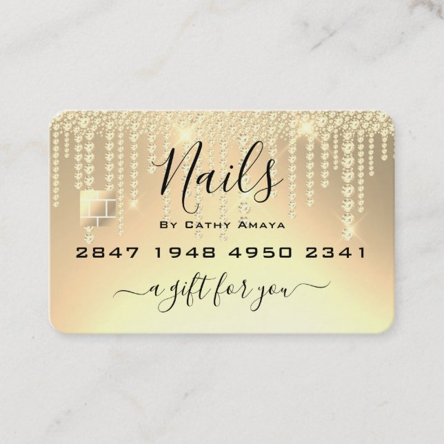 Trendy Gold Kreditkarte Geschenkgutschein Visitenkarte (Vorderseite)