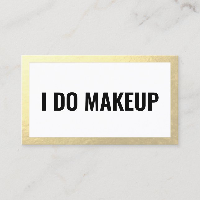 Trendy Gold Makeup Artist Business Card Visitenkarte (Vorderseite)