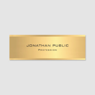 Trendy Gold Metallic Look Template Elegant Moderne Namensschild