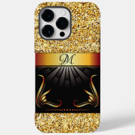 Trendy Gold Monogram I phone 14 Pro Max Fall Case-Mate iPhone 14 Pro Max Hülle