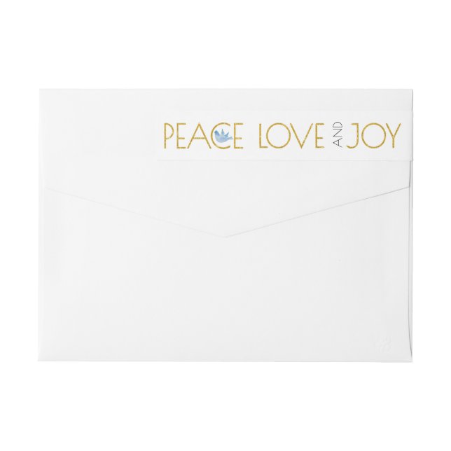 Trendy gold Peace, Liebe, Joy and Taube Weihnachte (Rückseite)