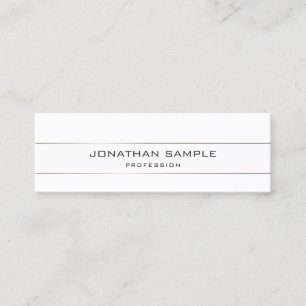 Trendy Gold Streifen Minimalistisch Design Chic Sc Mini Visitenkarte