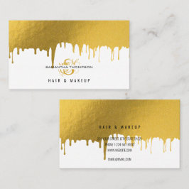 Trendy Gold Tropfens Hair & Makeup Artist Visitenkarte