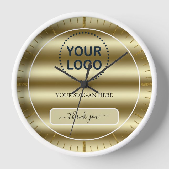Trendy Gold verwöhnt Ihr Logo hier als Promo Busin Uhr (Vorderseite)
