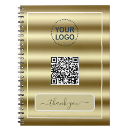 Trendy Gold Waves QR Code Ihr Logo hier Notizblock