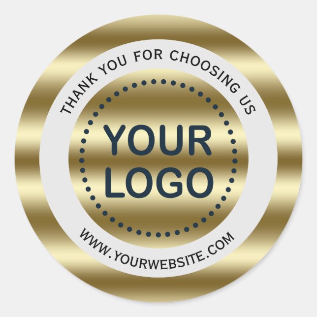 Trendy Golden Waves verleihen Ihrem Logo ein Schla Runder Aufkleber (Vorderseite)