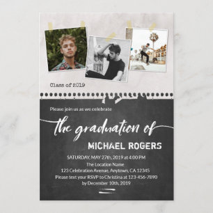 Trendy Grad Annoncement Abschluss Foto Einladung