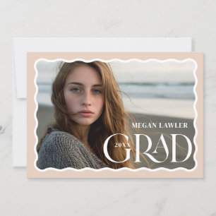 Trendy Grad Faire-part Carte photo Wave Frame