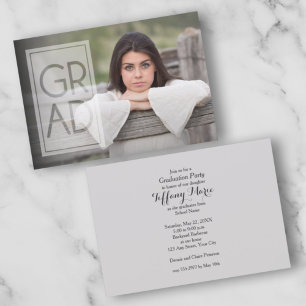 Trendy GRAD Overlay-Foto-Party Einladungen