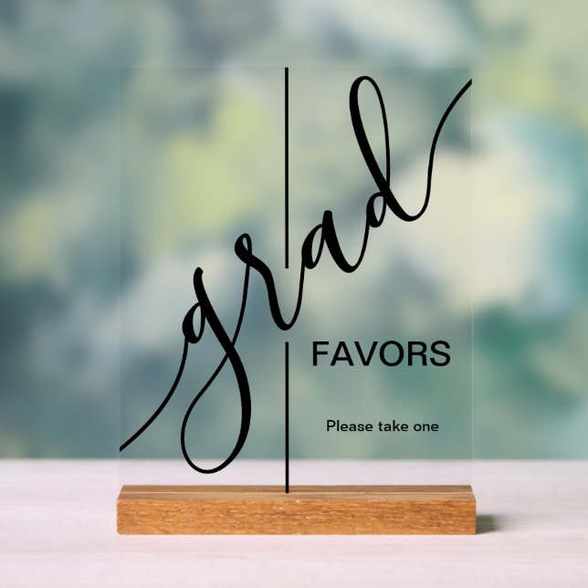 Trendy Grad Script Abschluss Favoriten Acrylschild (Neutral)