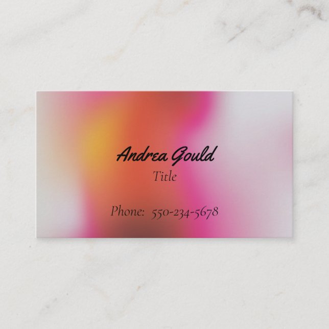 Trendy Gradient Ombre Feminine Carte de visite (Devant)