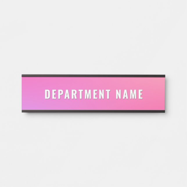 Trendy Gradient Simple Department Name Door Sign Türschild (Vorderseite )