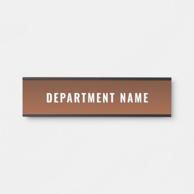Trendy Gradient Simple Department Name Door Sign Türschild (Vorderseite )