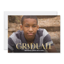Trendy Graduate Gold Overlay Modernes Grad Party