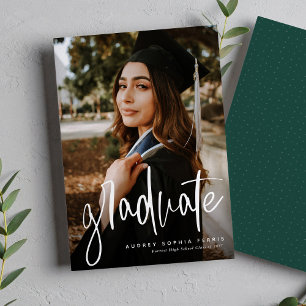 Trendy Graduate Green ein Foto Ankündigung