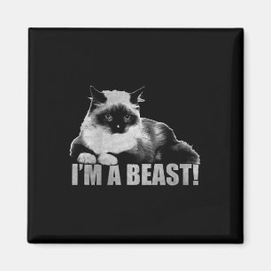 Trendy Graphic Cat Briefmarke Ich bin ein Biest Magnet