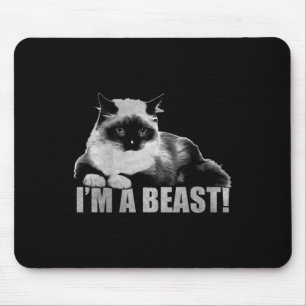 Trendy Graphic Cat Briefmarke Ich bin ein Biest Mousepad