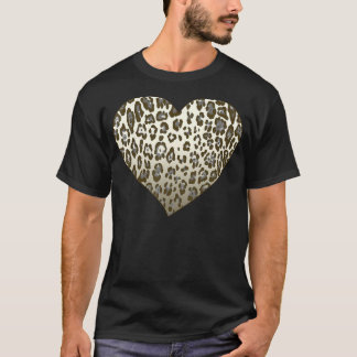 Trendy Graphic Women's Animal Print Leopard Herz T-Shirt