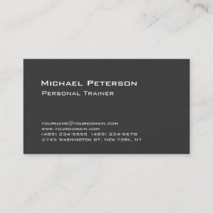 Trendy graue Visitenkarte für Personal Trainer Fit