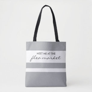 Trendy Gray and White Strip Tasche