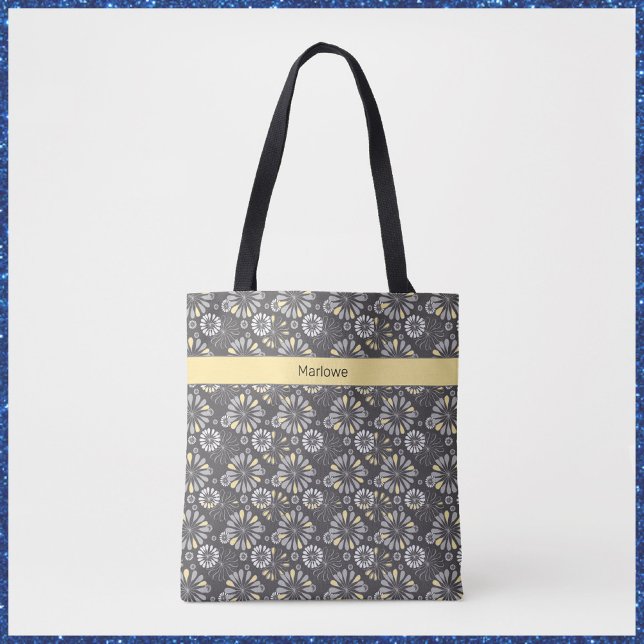 Trendy Gray and Yellow Floral Tasche (Von Creator hochgeladen)