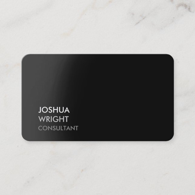 Trendy Gray Black Attractive Schlicht Chic Visitenkarte (Vorderseite)