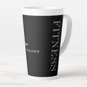 Trendy Gray Black Fitness - Name Milchtasse