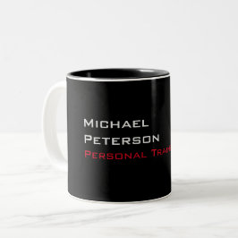 Trendy Gray Black Fitness - Name Zweifarbige Tasse