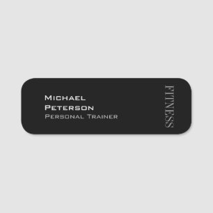 Trendy Gray Black Fitness Sport Namensschild