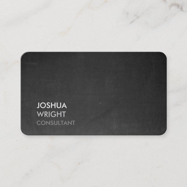 Trendy Gray Chalkboard Attraktiv Schlicht Chic Visitenkarte (Vorderseite)