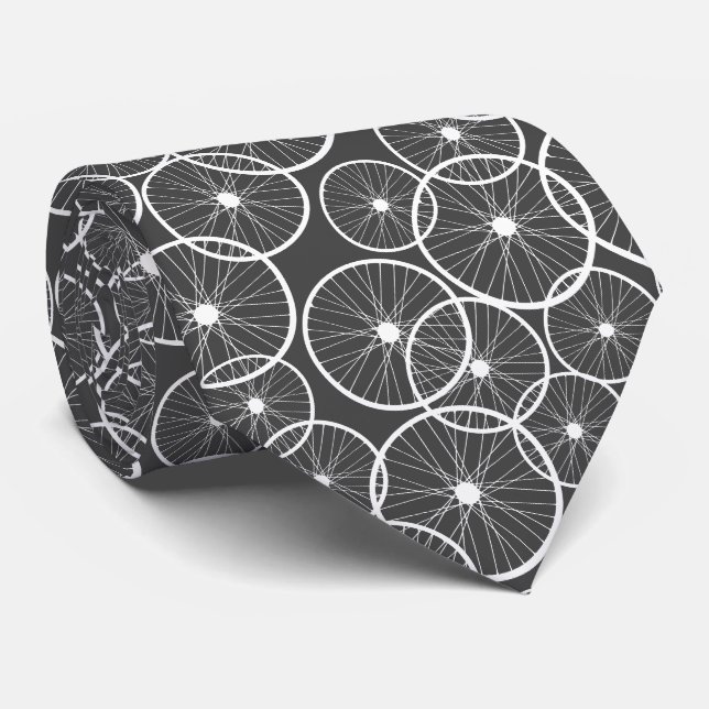 Trendy Gray Cyclist Triathlete Biker Bike Wheels Krawatte (Gerollt)