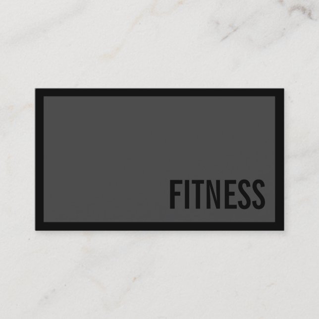 Trendy Gray Fitness Sport Business Card Visitenkarte (Vorderseite)