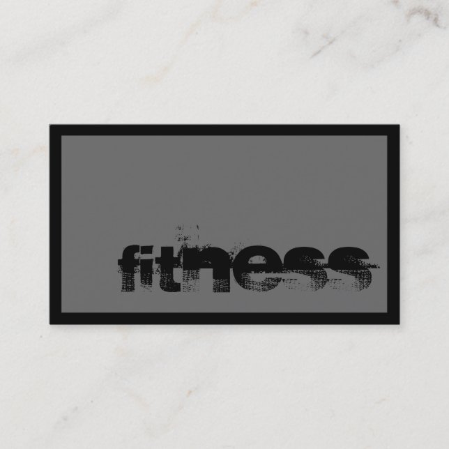 Trendy Gray Fitness Sport Business Card Visitenkarte (Vorderseite)