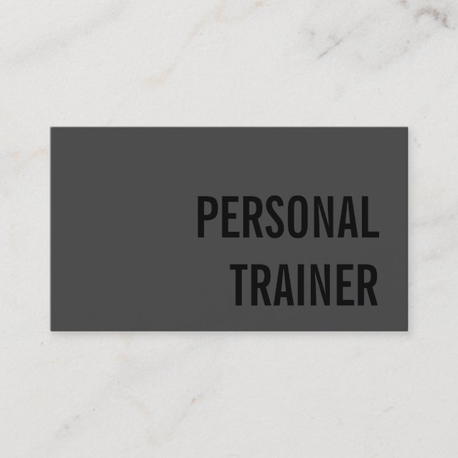 Trendy Gray Fitness Sport Business Card Visitenkarte (Vorderseite)