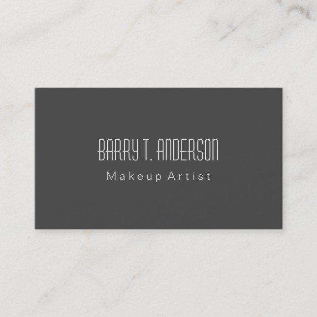 Trendy Gray Makeup Artist Friseur Beruflich Visitenkarte (Vorderseite)