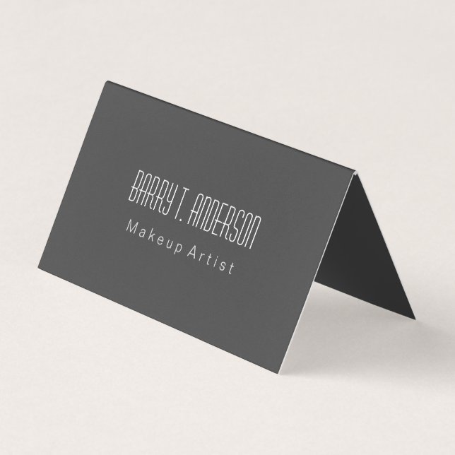 Trendy Gray Makeup Artist Friseur Beruflich Visitenkarten (Vorderseite)