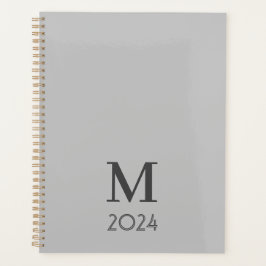 Trendy Gray Monogram 2024 Planer