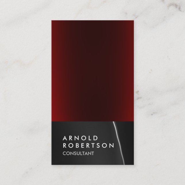 Trendy Gray Red Consultant Business Card Visitenkarte (Vorderseite)