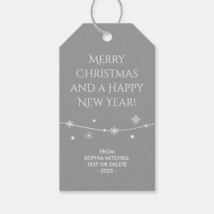 Trendy - Gray - Snowflake-Geschenketiketten Geschenkanhänger