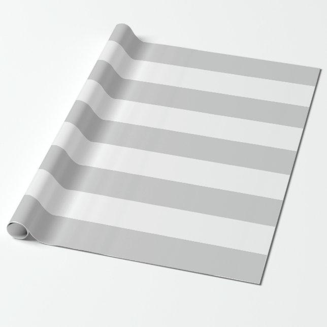 Trendy Gray und White Stripes Geschenkpapier (Ungerollt)