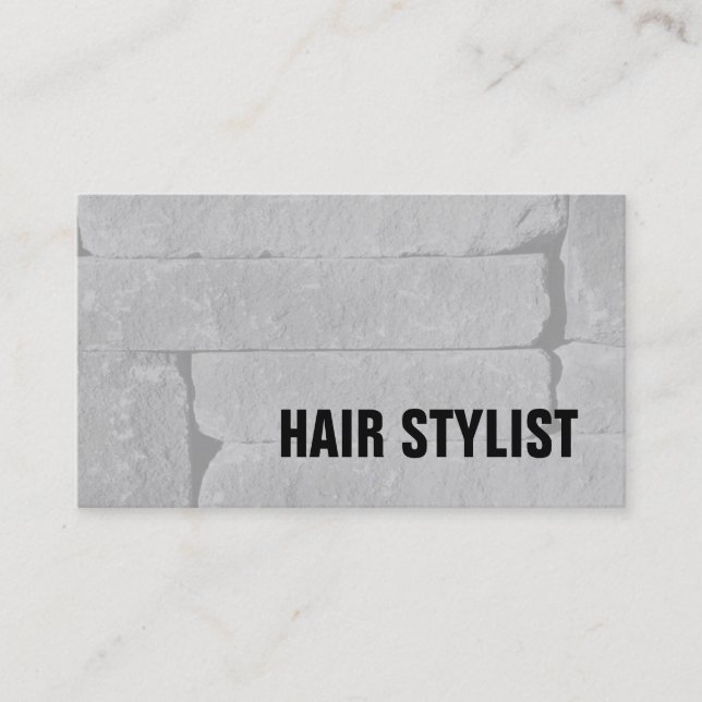 Trendy Gray Wall Modern Hair Stylist Visitenkarte (Vorderseite)